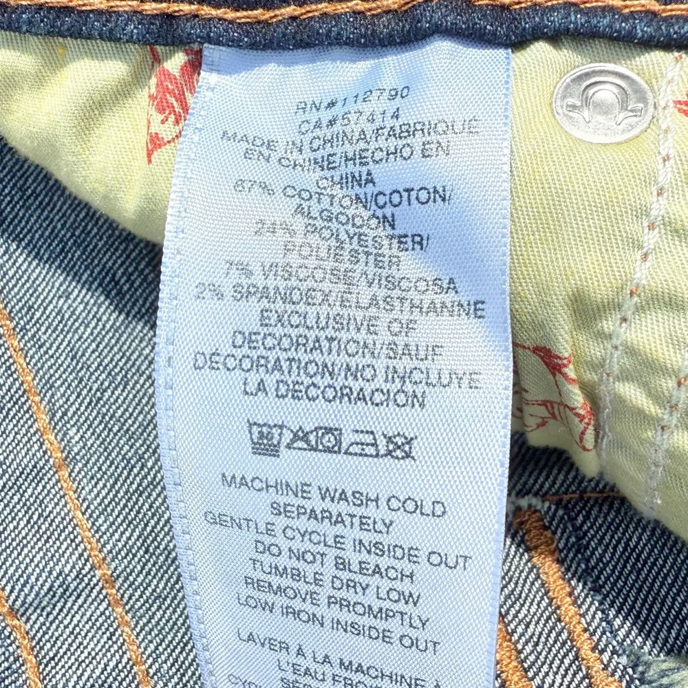 TRUE RELIGION Men's Ricky Flap SN Relaxed Straight Leg Jeans SIZE 36x32 Dark NEW